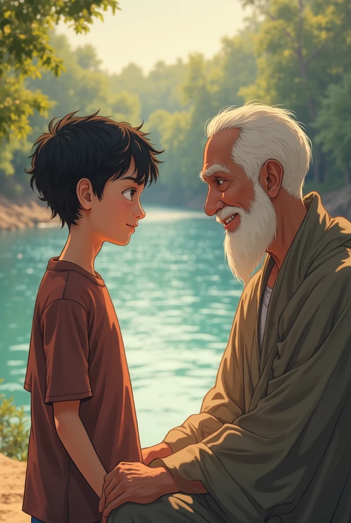 1. Desa Terpencil - Afternoon
Ali
- Penampilan Umum:
  - Age: About 20 years.
  - Hair: black, short, and a little messy.
  - Leather: mature tan.
  - Face: time, with an expression full of curiosity, emergency, and finally relief. There may be some traces of dirt or sweat from when he ran..
  - Posture: Slim but muscular, demonstrate physical and mental resilience.
- Clothing:
  - Bright colored t-shirts (blue or green) and neutral colored cotton trousers. Flip flops or casual shoes. Maybe carry a small backpack.

Grandpa - General Appearance:
  - Age: Elderly, around 80 years.
  - Hair dan Janggut: white, thin, and wrinkles.
  - Leather: wrinkles, dark brown.
  - Face: wise, often seems worried when talking about the Silent Grave. Wearing small round glasses that add a discreet impression.
- Clothing:
  - Grandpa&#39;s House (Afternoon): Traditional Javanese clothing, such as a long-sleeved shirt in brown or cream, with sheath (cloth wrapped around the waist). Traditional Javanese hat (hat) may be charged.)
