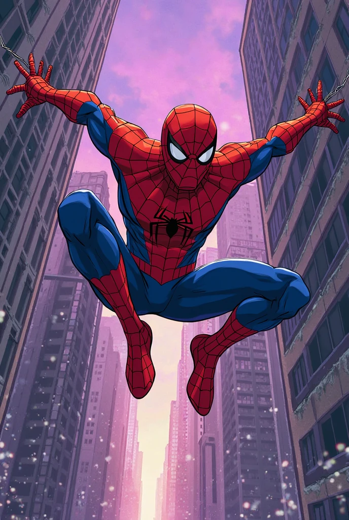highly detailed, male, buff bara, spiderman, detailed spiderman costume,colorful, (vibrant color:1.2), highly detailed background, painting (medium), abstract, BREAK (perfect anatomy and head and face and limbs and arms and hands and fingers and legs, expressive-eyes) sexy pose at a lamp pose, city background