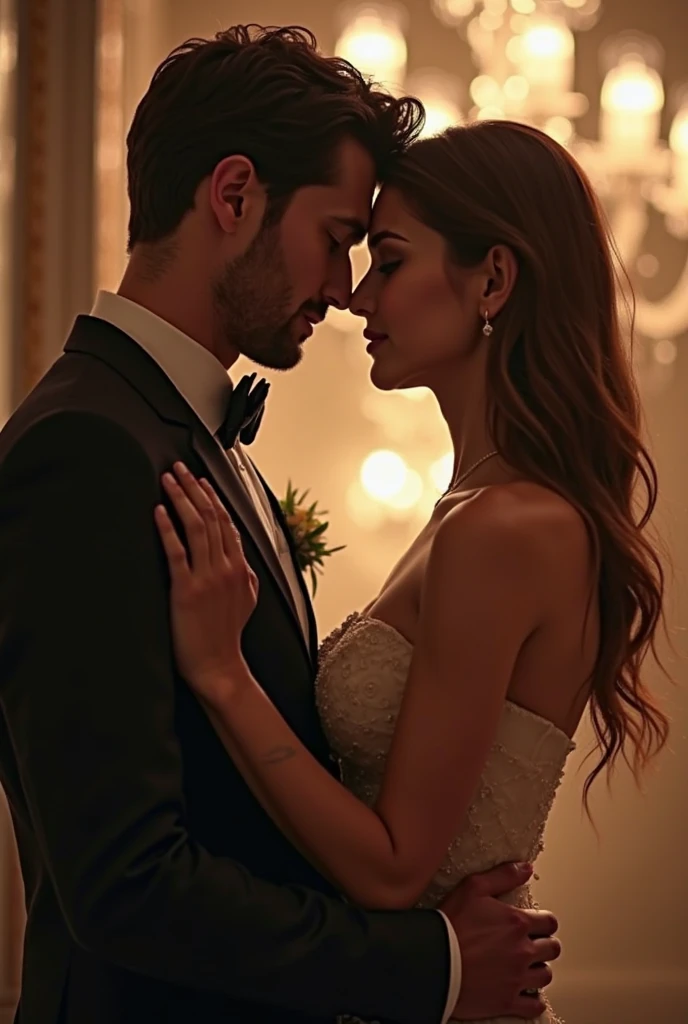 a young ginger bride, a young curly-haired groom, cleanly shaven, kissing, wedding ceremony, ornate cathedral, stained glass windows, sunlight streaming through, golden wedding rings, elegant wedding attire, intricate lace details, graceful poses, romantic atmosphere, award winning, cinematic lighting, highly detailed, photorealistic
