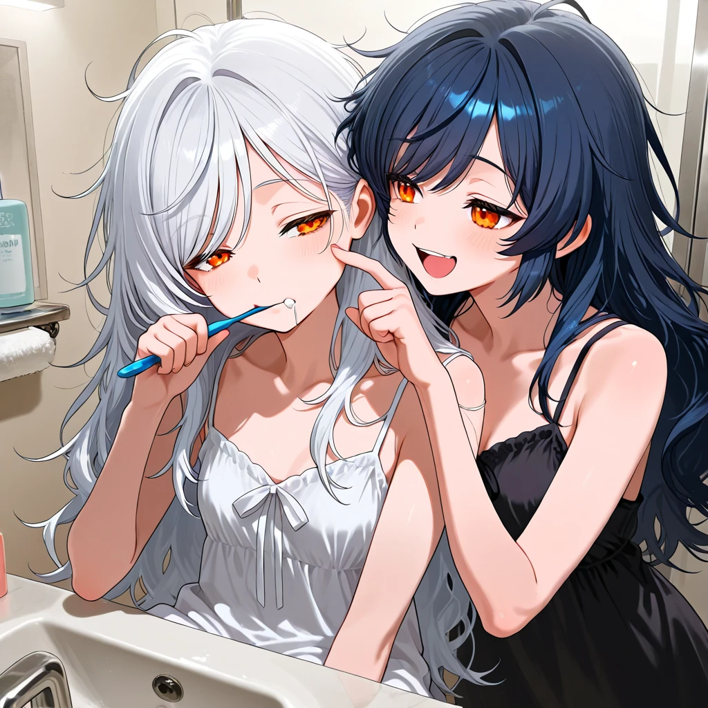 (((1girl in))),Mature girls、a purple eye、Blue-white hair color、((((Vulgarity))),detailed mouth,((( Silly))),,(cum on tongue),(Stick out the tongue)、No Underwear、Very sheer wet clothes、Beautiful collarbone、Detailed tongue、(((Ahe-face))),see-through langerie、No clothing,(((cum on tongue))),((fucked silly)),((blowjob face))