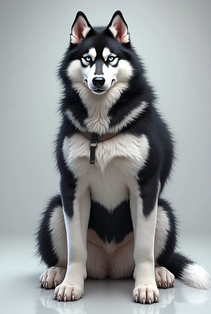 Siberian Husky unmasked in black tights