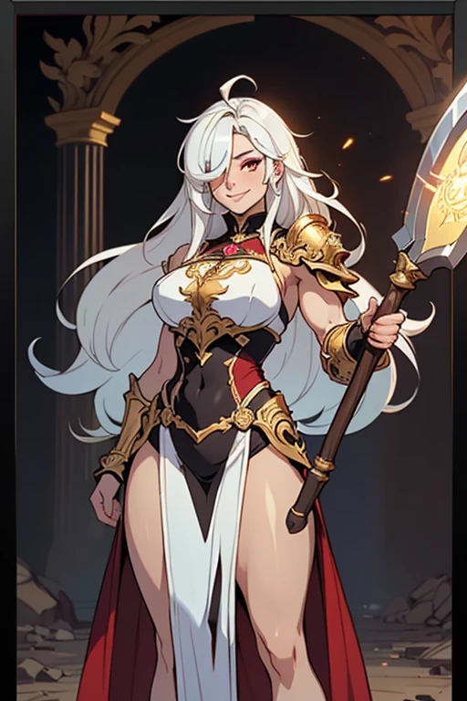 ((masterpiece, best quality)), insaneres, absurdres, solo, outdoors,
ANI_CLASSIC_pirotess_ownwaifu, www.ownwaifu.com,
long hair, pointy ears, elf, dark skin, dark-skinned female, dark elf, breasts, white hair, circlet, large breasts, very long hair, yellow eyes, lips, armlet, long pointy ears, lipstick, makeup, bangs, nose, earrings, toned, silver hair, hair over one eye, forehead jewel, necklace,
cleavage, white gloves, thighhighs, white legwear, armor, elbow gloves, no bra, breasts apart, belt, center opening, open clothes, short dress, white thighhighs, white dress, thighs,
narrow waist, sheathed,
(contrapposto, hand on hip)<lora:ANI_CLASSIC_pirotess_ownwaifu-15:1>,
lens flare, depth of field, bokeh, embers, vanishing point, looking at viewer,