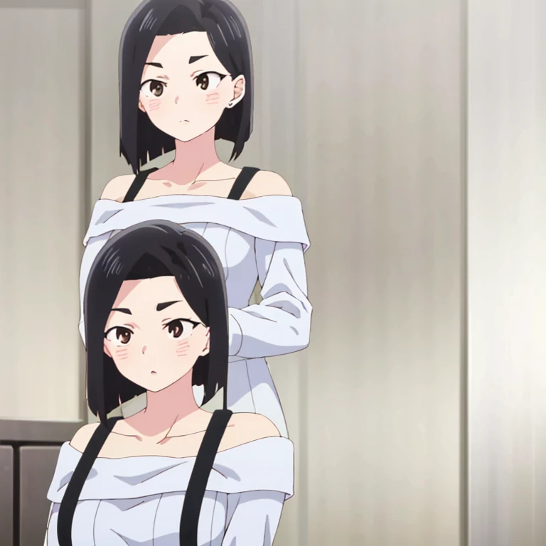 Cute mommy,busty mature women,plump, chubby, fat,realistic skin, transparent bra, see through nipple,realistic breast, saggy breast, nipple out,muted colours, cold lighting, pale white skin, mature women,black hair, long hair, (hair over one eye:1.4), Messy hair,straight hair,hair between eyes ,sleepy eyes ,beautiful,pucker lips,smeared lipstick,charm,pubic hair pussy,dense pubic hair, cute shy blush on 