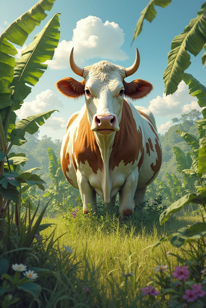 3d cartoon cow not serious