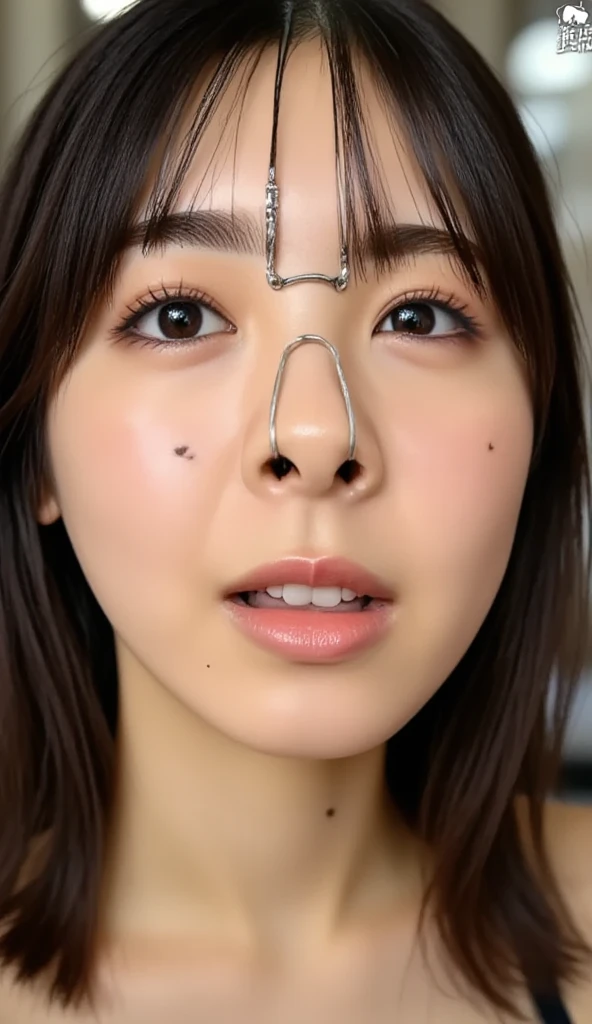 Beautiful and attractive woman in fashion trends, ,(Highest quality realistic textured skin:1.4), Beautiful Eyes, Detailed face, High quality eyes, Keep your eyes focused, Nose and mouth,Face Focus, Super Face close-up gentle and charming Chinese beautiful woman, Delicate and sexy collarbone, Attractive oval face, double eyelid,, Pink Lips, Small Nose, Expose your shoulders, Focus on the face, Face close-up, Ultra-high resolution, Very detailed, Full body photo, Ultra-thin and transparent, A white off-the-shoulder shirt and a light blue slit skirt go perfectly together..., Fresh and delicious, And see through,Cinema Lighting,Rim Light,Bobcut,