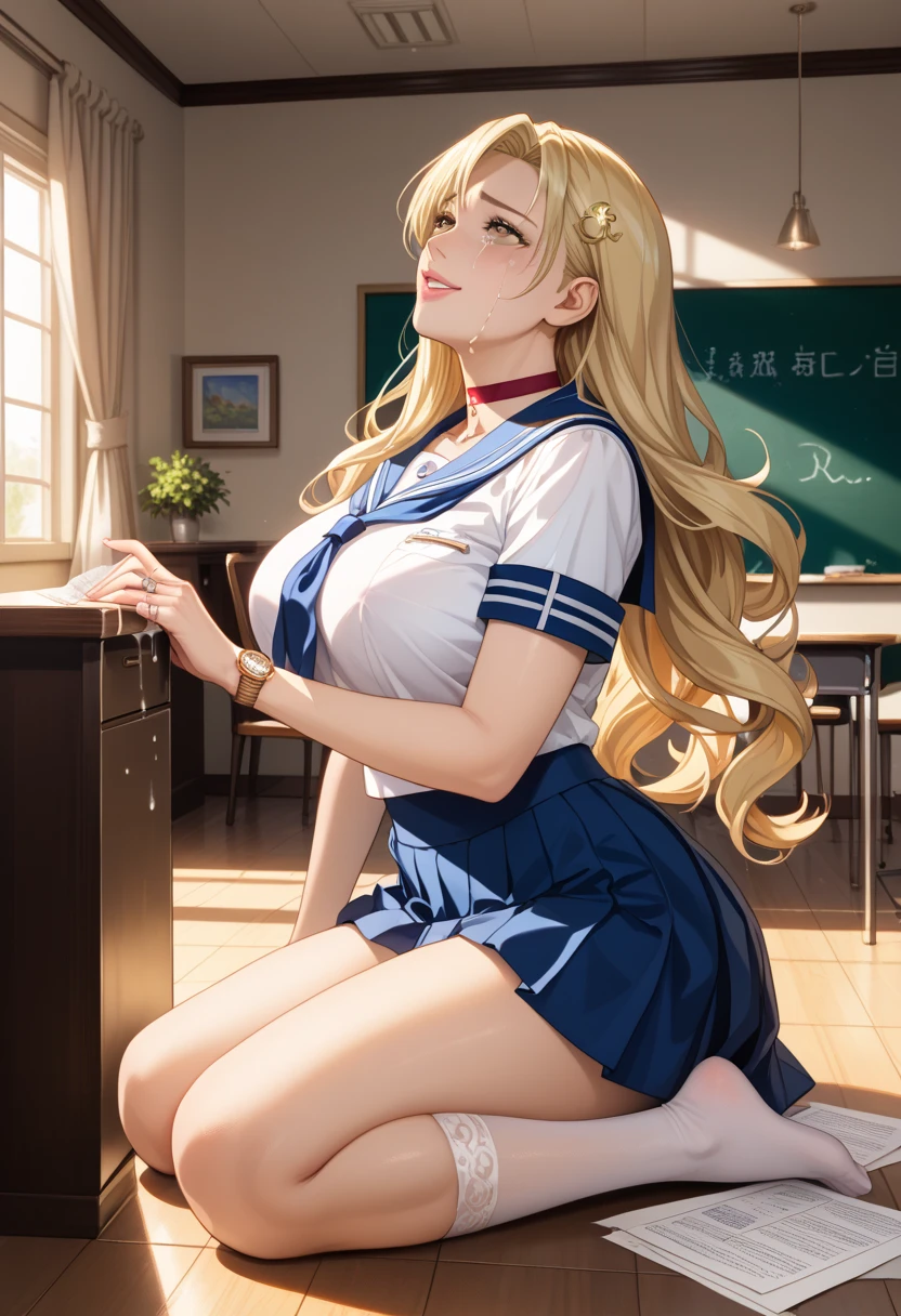 (NSFW1.5),(top-quality),(),(ultra res)、high-definition picture、masterpiece、(beautiful a girl)、Coquettish smile、Coquettish woman、校服、a sailor suit、Classroom、((Roll up your skirt with both hands))、White underwear、Strained underwear,(Soup),(Pussy appreciation model 2.0),(Sex Dungeon Background),(lewd chair 2.0),(RAWangle1.5),(Shaved appeal 2.0),(Gonzo shooting 1.5),(Twin Tails Hair 1.5),(Open Mouse),(loli face acme face 2.0),(blondehair),
