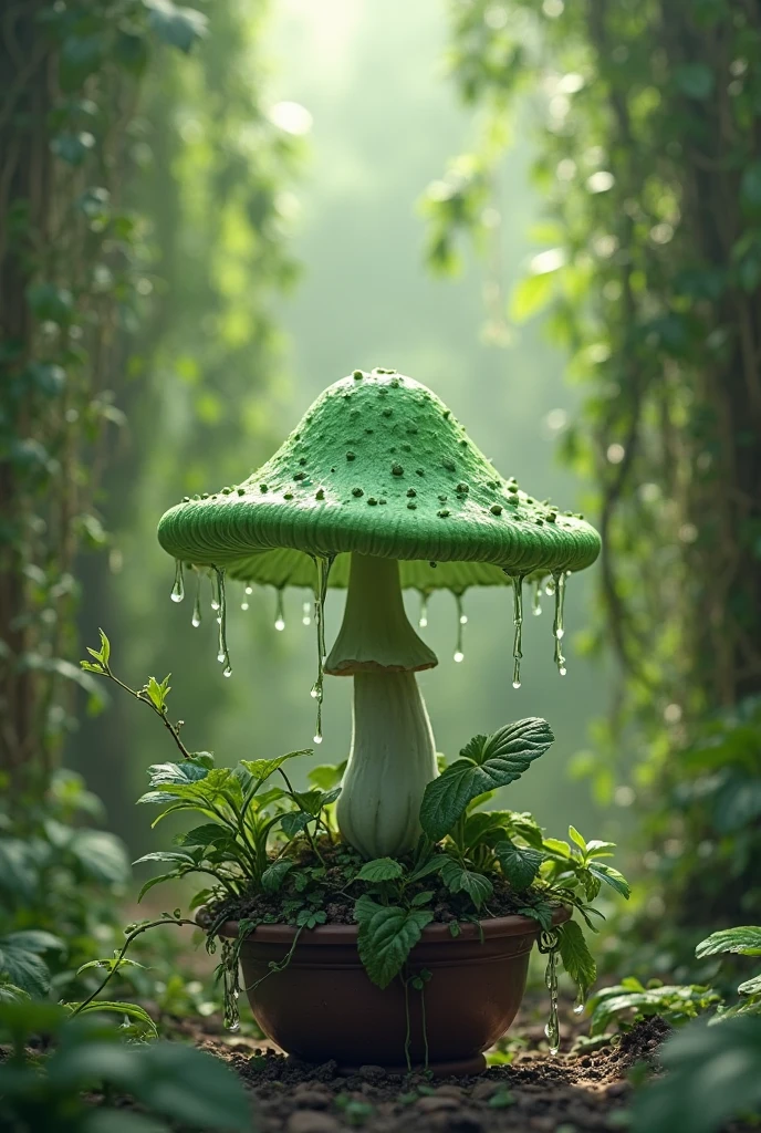 60yo woman (Johanne Kristensen:1.3) BREAK naples yellow large cylindrical pitted mushroom, intertwined, smooth, enhanced nutrient uptake, bog, subterranean, luminous, gelatinous latex,,bulbous volva colorful incurved base, }