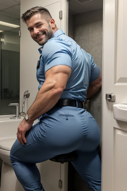 40-year-old boy ,Korean fit male police office wearing white navy blue uniform police shirt, wearing police cap................ navy blue pinstripe pants........... dripping on body and pants....................,legs wide open, legs on shoulder, missionary POV, men in suffering and drooling, drenching sweet, hairy ass, man ass, bulge dripping ..... all soaked wet, FULL BODY SHOT.............