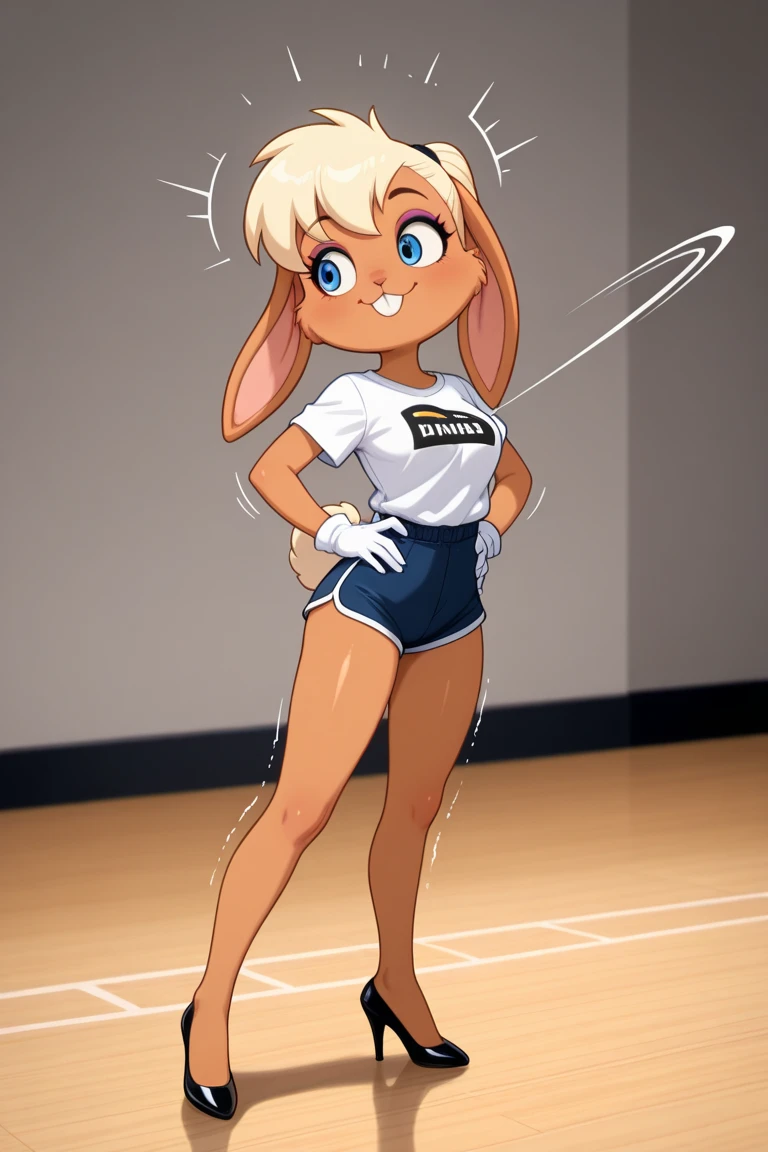 Attractive 25 year old, (rabbit furry:1.3), (highly detailed fur:1.2), (cute face1.1), (African American:1.3), brown skin, wearing cute top, shorts, small breasts, thick’s thighs, small waist, tail, beautiful eyes, in classroom (masterpiece, high resolution, ultra detailed eyes, ultra realistic, beautiful lighting, 4K, 8k, highly detailed)