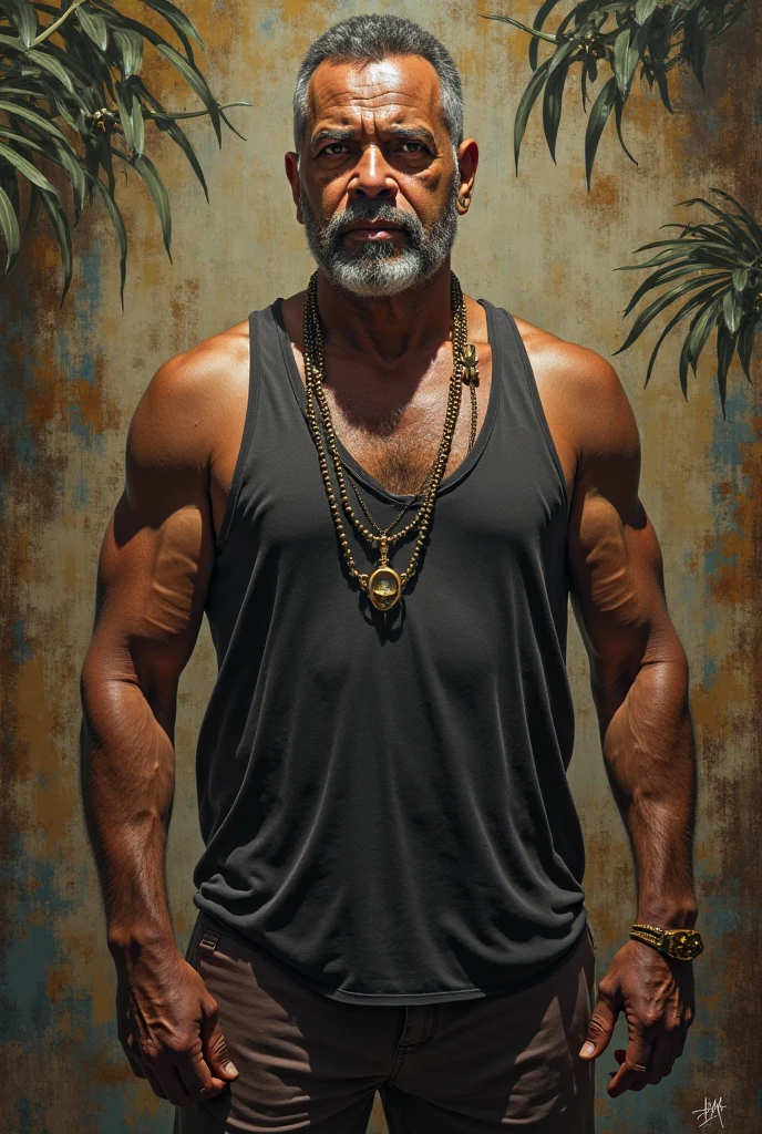 A sexy 45+ old nude indian man