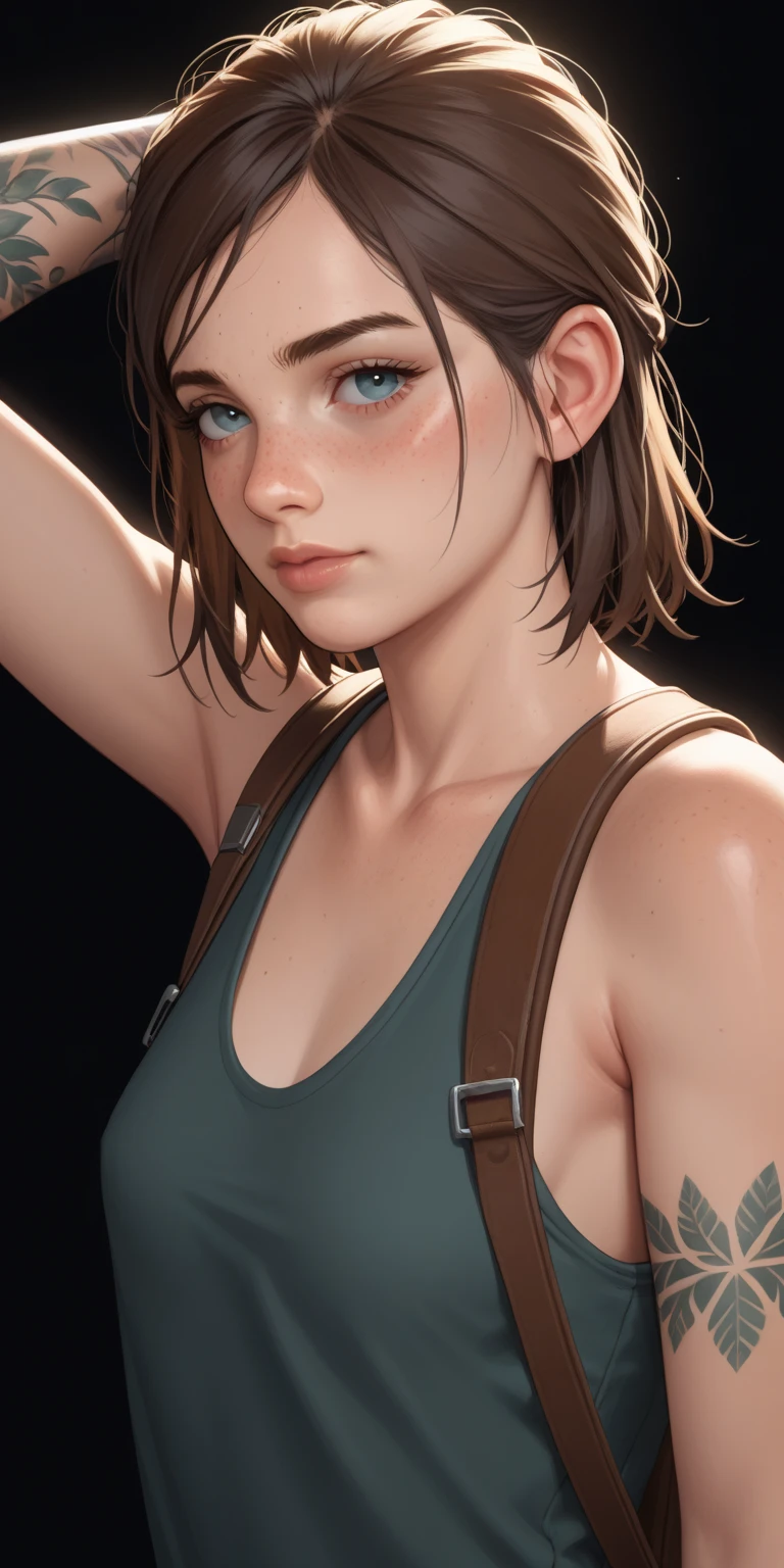 (best quality:1) , (masterpiece:1), (ultra detailed:1), TLOU_EW, photorealism, upper body, (looking at viewer:1.1), (scenery, ocean background:1.2) <lora:lora_TLOU_EW_4thGhostMix_AltSettings-000022:0.6>
