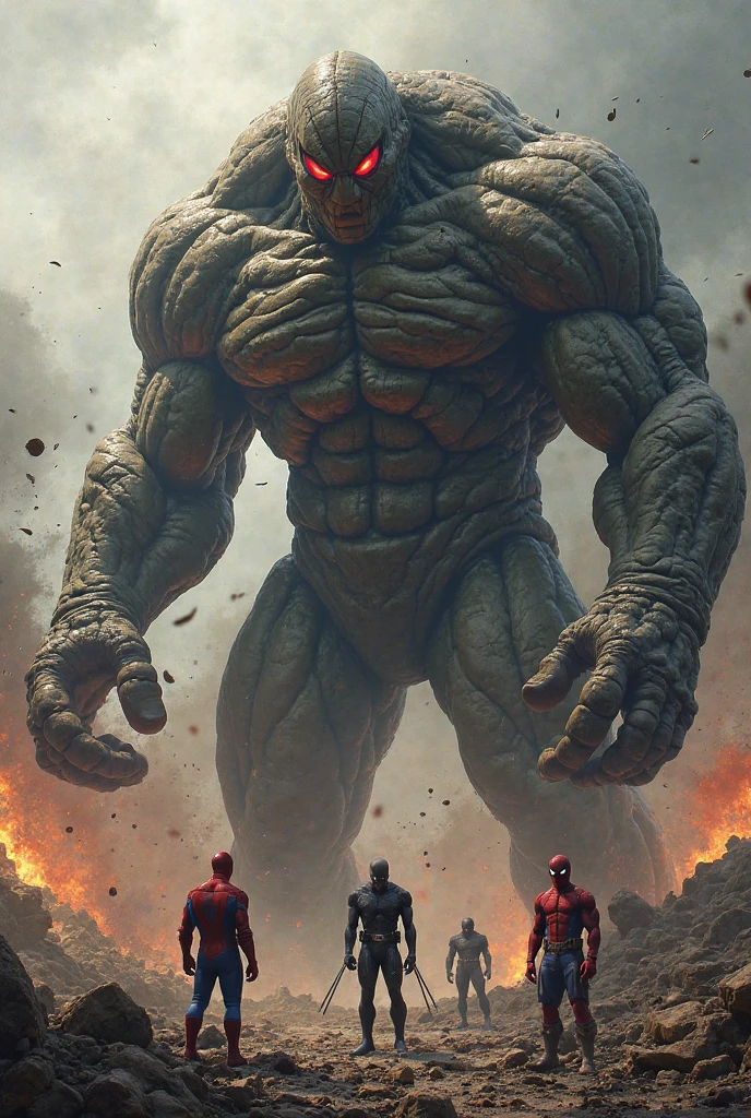 The fantastic four fighting against galactus