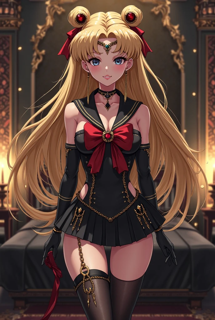 Anime girl with blonde hair and red eyes holding microphone, Gapmoe Yandere, misa amane *, anime styled」, ( ( misa amane # ) ), anime styled, digital anime art!!, In anime style, Junko Enoshima, Very anime style, anime style portrait, Lori, In an anime style, Anime style, misa amane