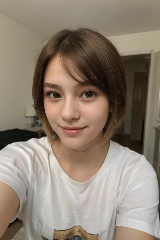instagram photo, (closeup face photo of 22 y.o woman in white shirt), pale skin, (smile:0.4), hard shadows