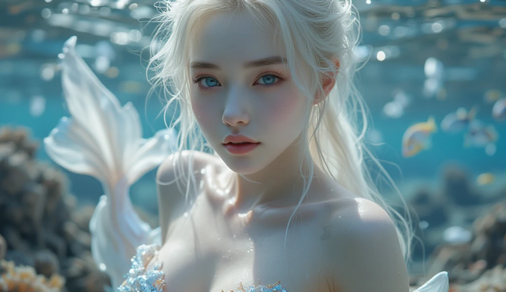Arouse your senses with this masterpiece quality image featuring extreme long and messy white hair, lying beautifully amidst a sea of enchanting rose petals. See her face turn a deep shade of red as she moans with pleasure while the heady aroma of roses fills the air.