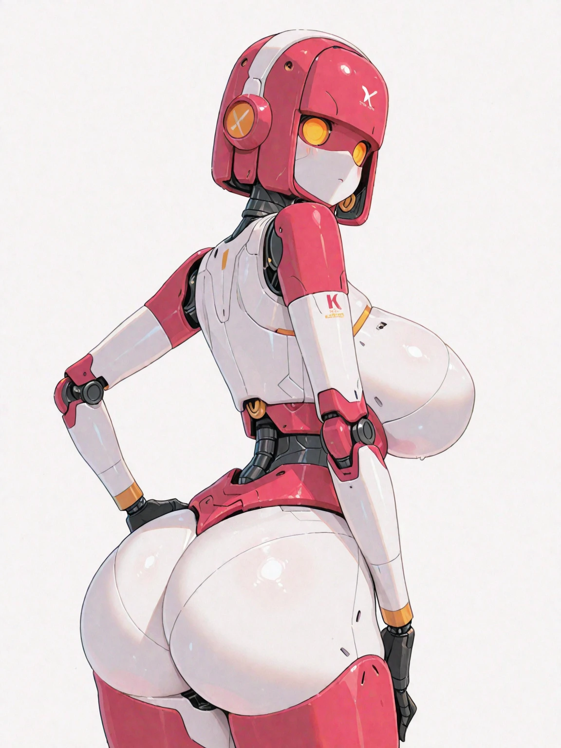 (Arcee), Arafed Mujer con un traje futurista posando para una foto, (detailed face), defined cheekbones, (gigantic breasts:1.4), (white sclera), en armadura futurista blanca, girl in mecha cyber armor, (helmet covers forehead), full lips, (pink and white color scheme), large shoulders, large ass, (ass air bags), Renderizado del motor irreal + una diosa, Armadura cyborg de porcelana, Armadura blanca brillante, (pink and white aesthetic), (gigantic breasts), slim waist, cybernetic abs, ((pink face)), cuerpo cyborg ginoide, (aletta ocean face), Hermosa y atractiva cyborg femenina, Diferentes cibertrajes, Hermosa cyborg hembra, Hermosa chica blanca cyborg, Con armadura futurista, Perfecto cyborg hembra