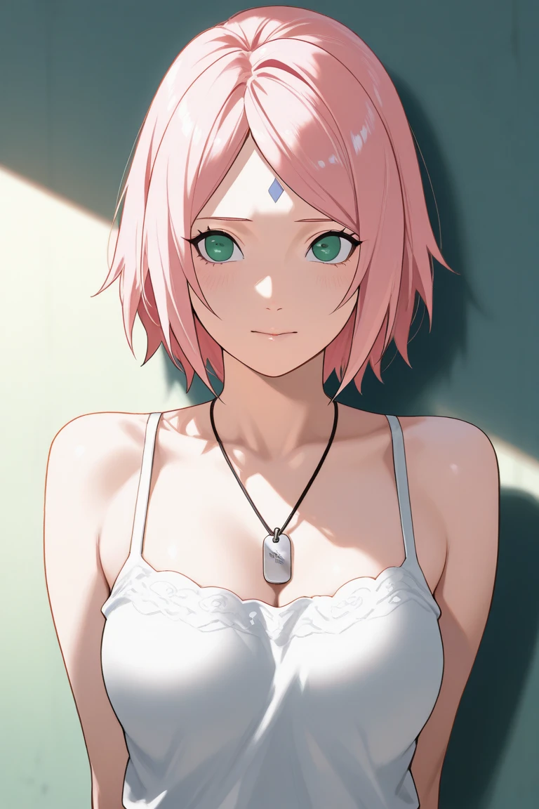 woman,A pink-haired,White top,Open navel,Exposing the abdomen,Bleeding from the navel