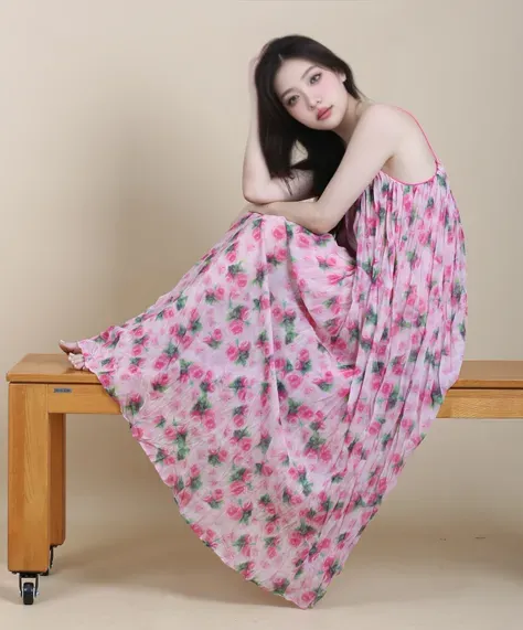 (Best Quality, tmasterpiece:1,1), ((young Natalia Varley)) in a short sundress and leggings with a floral print, A satisfied look ,((Стиль Austin-Briggs)), improvisation, Detailed Illustration, grotesque, Complicated details, chilling, (aesthetics), excitement, Hyper-realistic, insanely detailed,