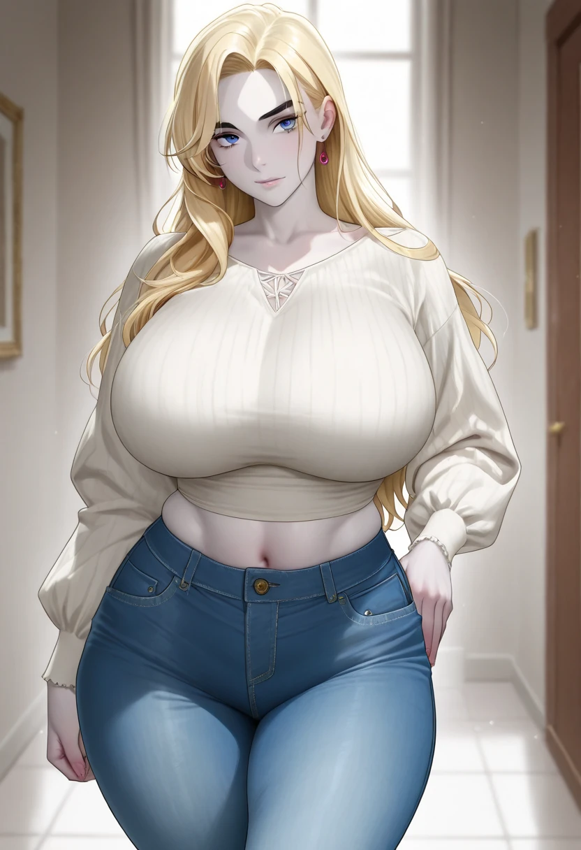 uploaded on e621, nsfw, raw photo, realistic, anthro, detailed face, detailed fur, snout, loona hellhound, helluva boss, loona, in doorway, huge breasts, (nipple slip), (((weaing small bra))), undone pants, chubby, wide hips, older, glasses, smile