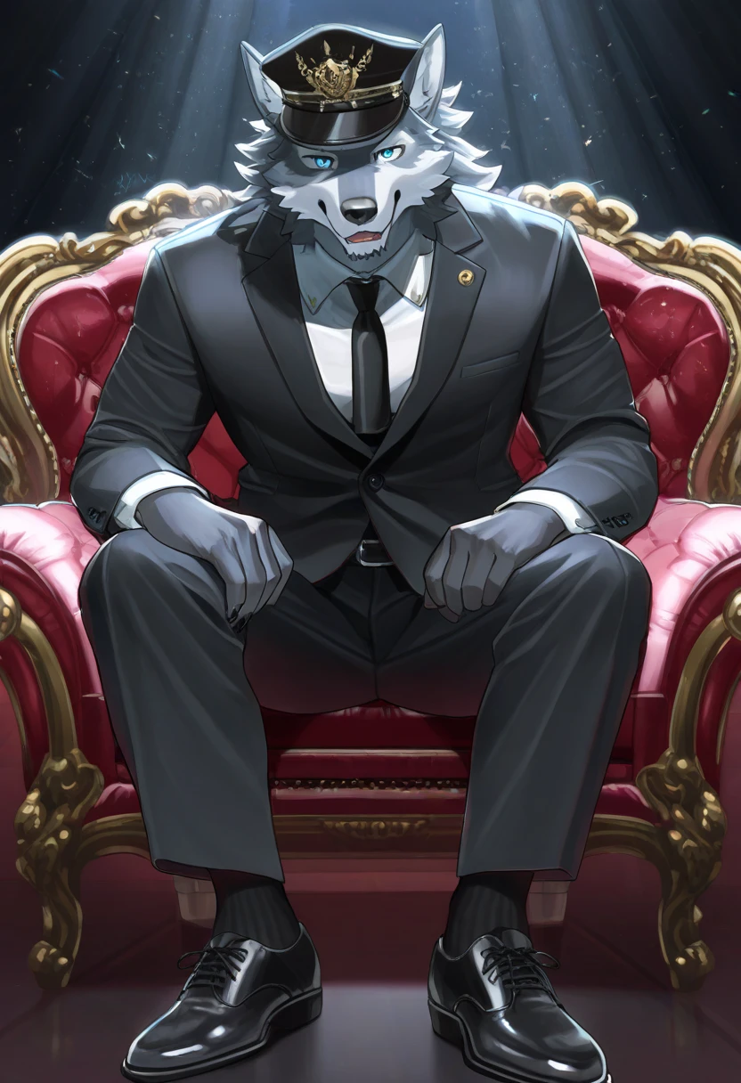 embedding:Black wolf,male, Scar on the face, Single Person,black fur,Black tattoo on his arm.Eyebrow studs,Broken eyebrow,black Sunglasses,Mob boss,Gangsters,Black suit,Leather shoes,A dark scene,Black tone,Dark style,In a luxury building,Behind it is a large glass.Sitting in the villa,Overbearing,A sense of oppression,Best quality hands, best quality eye,detailed fur,Delicate eyes.Extreme picture quality,by sollyz,by zixiong,by milkytiger1145