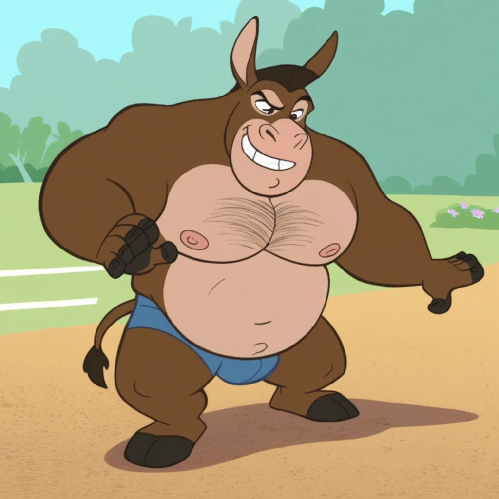 solo, scottish terrier, three identical heads on one body, bald, thin mustaches, scottish terrier ears, tail, masculine, necks, pixar eyes, nipple piercing, adult, male, 50 years old, by dramamine, (fat, tall, dadbod, chubby, big belly, sweaty, black fur, golf field background, (shirtless, nude, flaccid penis, hairy testicles, big nipples), correct hands, correct anatomy, (ultradetailed, best quality, detailed masterpiece, highly detailed masterpiece, 4k, professional cartoon), (natural pose, holding golf bag:1.3, angry shouting)