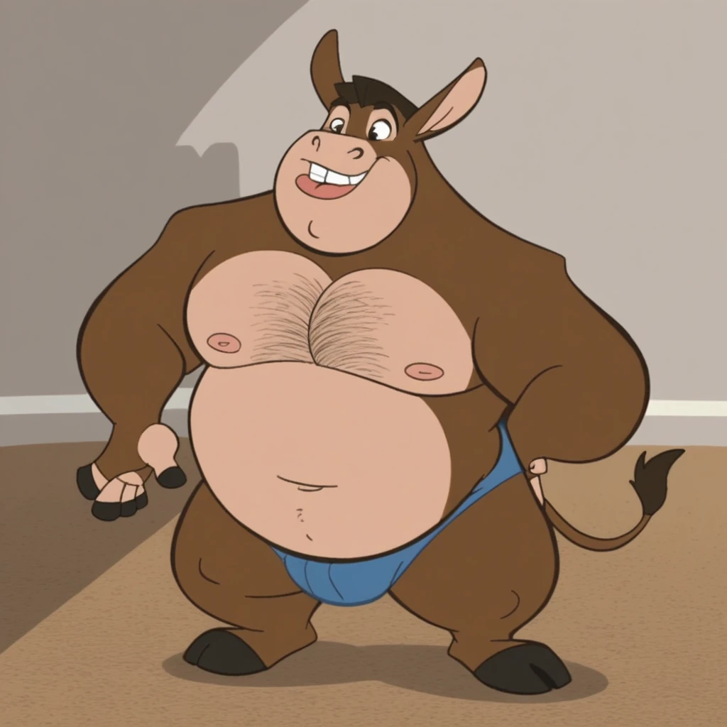 solo, bojack horseman, three identical heads on one body, beards, horse ears, masculine, long necks, (eyes), adult, male, 50 years old, (stylized 3d, by disney, by rembrandt), by pixar:1.1, by dramamine, (fat, obese, flabby, dadbod, chubby, brown fur, dim lighting, dirty basement background, (shirtless, nude, small flaccid penis, hairy ?????????, large nipples), correct hands, correct anatomy, (ultradetailed, best quality, detailed masterpiece, highly detailed masterpiece, 4k, professional cartoon:1.7), (natural pose, sitting on couch, arms above head, hairy armpits)
