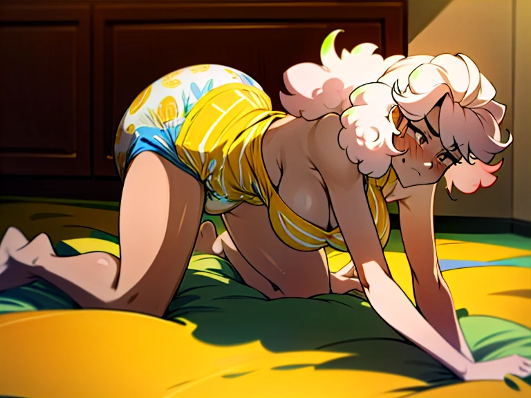 Masterpiece , best quality , Masterpiece , best quality , 1 woman , bulge , Pink ponytail , be unconscious , black bikini , abdomen , big breasts , Long legs , Barefoot , Lie down on the floor.. , spread your legs , Old room , Garbage heap , dark
