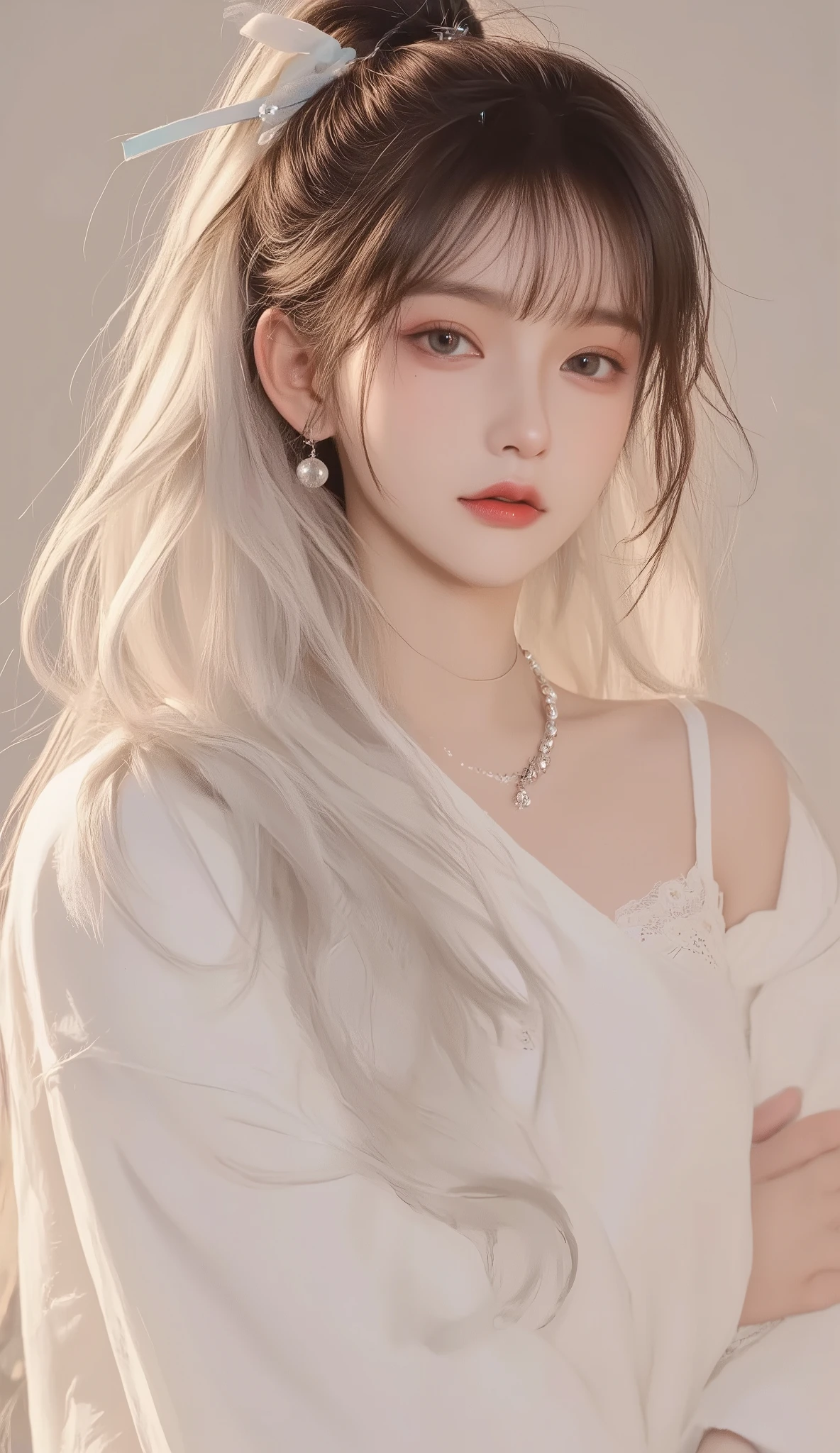 a white hair、Close-up of woman wearing white mask, Beautiful character painting, guweiz, Gurwitz-style artwork, White-haired god, author：Yang Jie, Epic and beautiful character art, Stunning character art, author：Fan Qi, by Wuzhun Shifan, pixiv art street guweiz, Single ponytail, , High Ponytail, tall and big, Long legs, (Sleeveless lace shirt), (shorts), (Striped )), ((Striped )), Walk, elegant, dignified, woman, Beautiful curves, sweet smile, Strong sense of detail and layering, color丰富绚丽, Has a unique texture, Colorful, color, vivid, design art, 16K, Ultra Detailed, {{illustration}}, {Extremely refined}, {Exquisite surface treatment}, Ultra Detailed, Delicate and shining eyes, {{Movie Lighting}}, Extreme lighting effects, Model: realism, CFG size: 12, Laura: Bright texture (1.35), high quality, masterpiece, Exquisite facial features, Delicate hair depiction, Detailed depiction of the eyes, masterpiece, best quality, Ray Tracing, Extremely detailed CG unified 8k wallpaper, masterpiece, best quality, (1 girl), 完美woman身材, ((( t shirt))), beautiful eyes, (Delicate face), Black short hair, Tie your hair up, Light blue hairpin, Black Silk Frame Glasses, In class, (White skin), (Optimal lighting), (Super intricate details), 4k unity, (Ultra Detailed CG), Showing off her white legs, , Hot Pants, shorts,