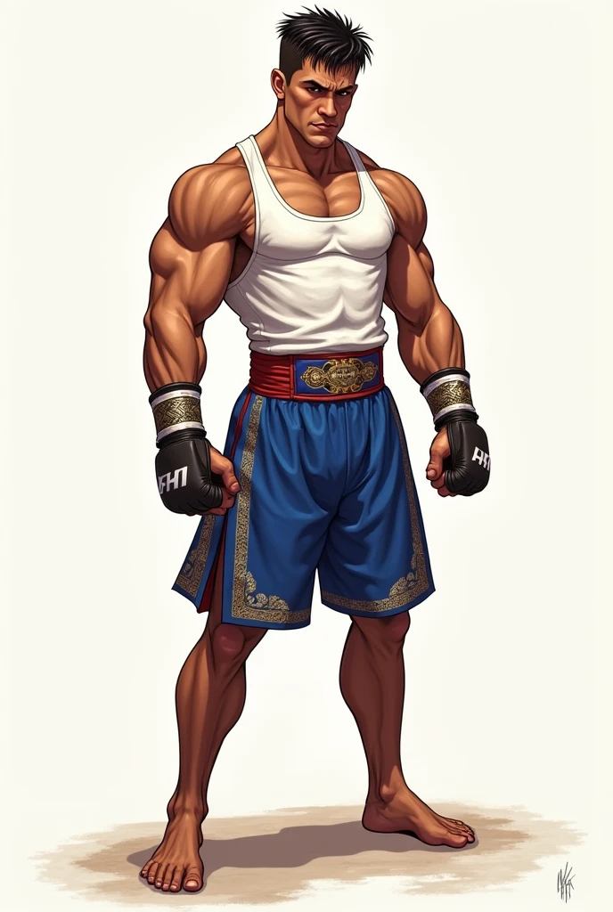 um homem com luvas de boxe e faixa vermelha, lutador de kickpugilista, postura do boxe, Pose de postura heroica de Muay Thai, pugilista, Arnold 3 D render, arnold 3d render, Arnold render, demon boxing hero, personagem de jogo de luta, arnold rendering, 8k octae renderizar foto, Pose de lutador, posando pronto para uma luta, como personagem em tekken