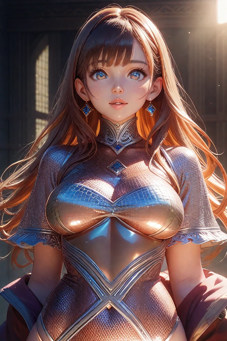 Pornographic Images,Cinematic scene,Fantasy Art,Highest image quality,(hyperrealistic portrait),(8K),Ultra-realistic,Best Quality,High quality,High Definition,high quality texture,high detailing,Beautiful detailed,fine detailed,extremely details CG,Detailed texture,realistic representation of face,masutepiece,presence,Dynamic,Bold,1gir,Ultra detailed skin,Curve,Petite,Beautiful breasts,Large breasts,pale skin,pointed breast,Erect nipples,(super thin hair),(ultra soft hair),(ultra straight hair),Swept long bangs,very light coppery amber hair,Hair over one eye