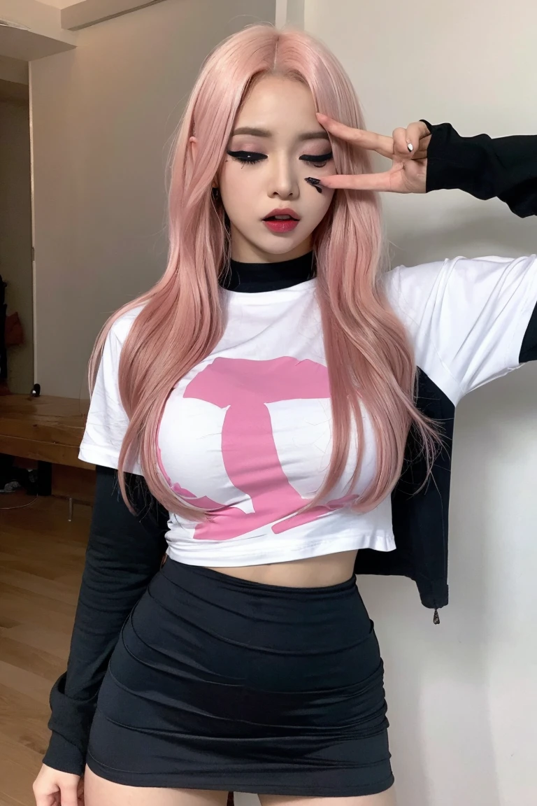 (8k:1.27), best quality, masterpiece, ultra highres:1.2), lesbian delinquent girl with dyed hair andnarm tattoos, tattooed girl, full body picture, dirty old white oversized knotted prisoner t-shirt, dirty big t-shirt, short big sleeves, beige prisoner pants tied with a rope, wearing dirty old goth clothes, long pink hair pulled back and messy bun, kneeling in a prison cell next to a noose, handcuffed, hands tied with rope behind body, submissive neck choker and checkered keffiyeh scarf in neck, 4k or 8k picture, looking at the floor down very sad, very sad face, praying, paisley bandana pirate style headscarf, smelly, barefoot, rope noose hanging from ceiling, tattooed body, noose rope hanging
