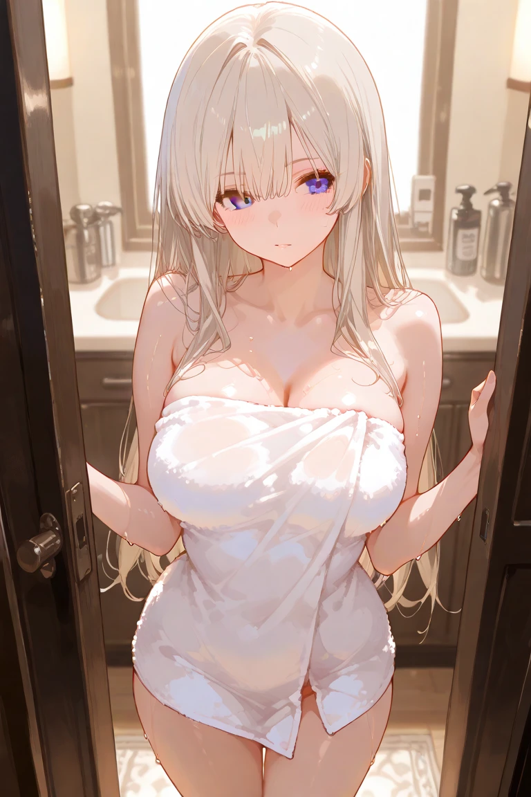 <lora:freedom:1>, nude, white hair,