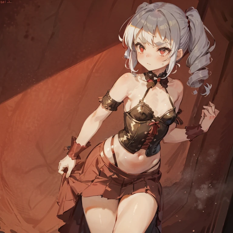 Highest quality,masterpiece,Granblue Fantasy,SSR Character,Naked version,Game screen style,Nipples,pubic hair,Simple