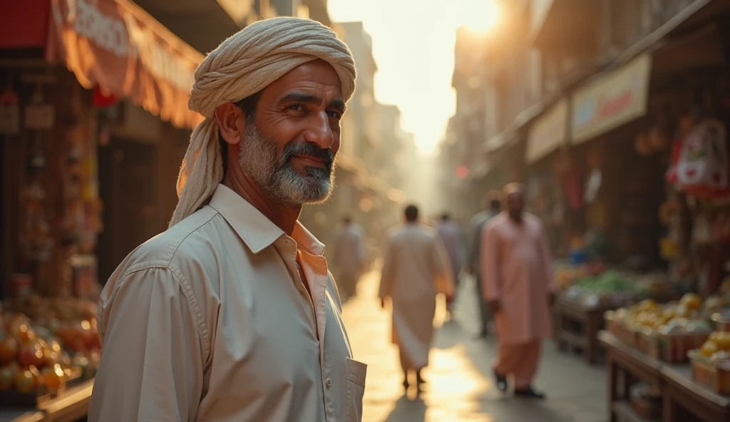 Photo of a man wearing a sturdy Muslim shirt and a cap.
57 years old