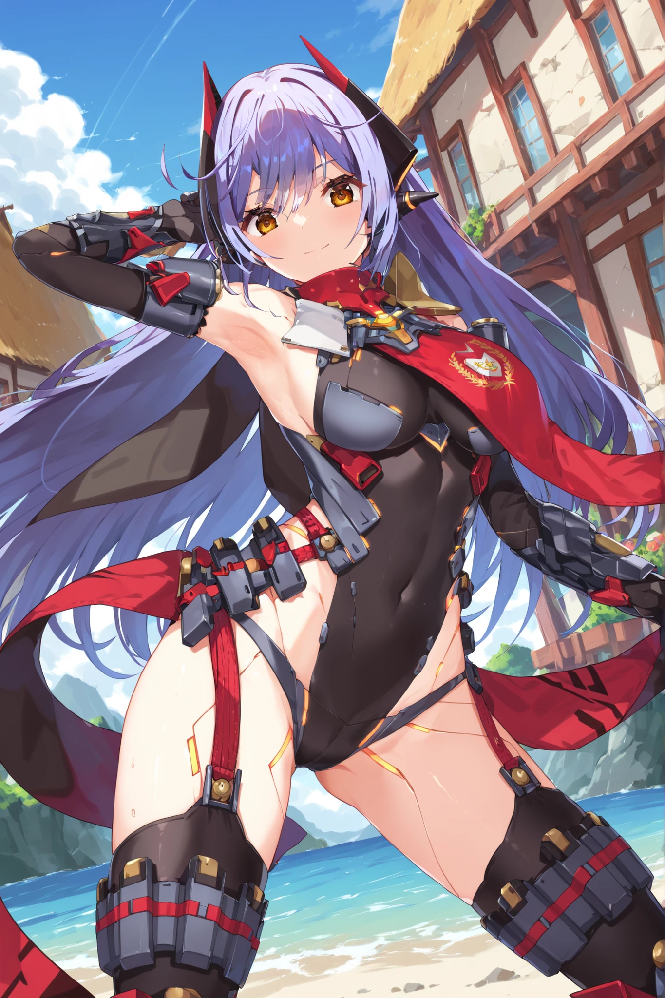 score_8_up, score_7_up, score_6_up, score_5_up, score_4_up, anime screenshot, looking at viewer,
1girl, poppi qtpi (xenoblade), long hair, purple hair, leotard, scarf, robot joints, thighhighs, elbow gloves
BREAK
dynamic_dancing, looking at viewer, xenoblade,
fantasy_town_landscape_background,coverdd_navel,open_legs,
armpits,