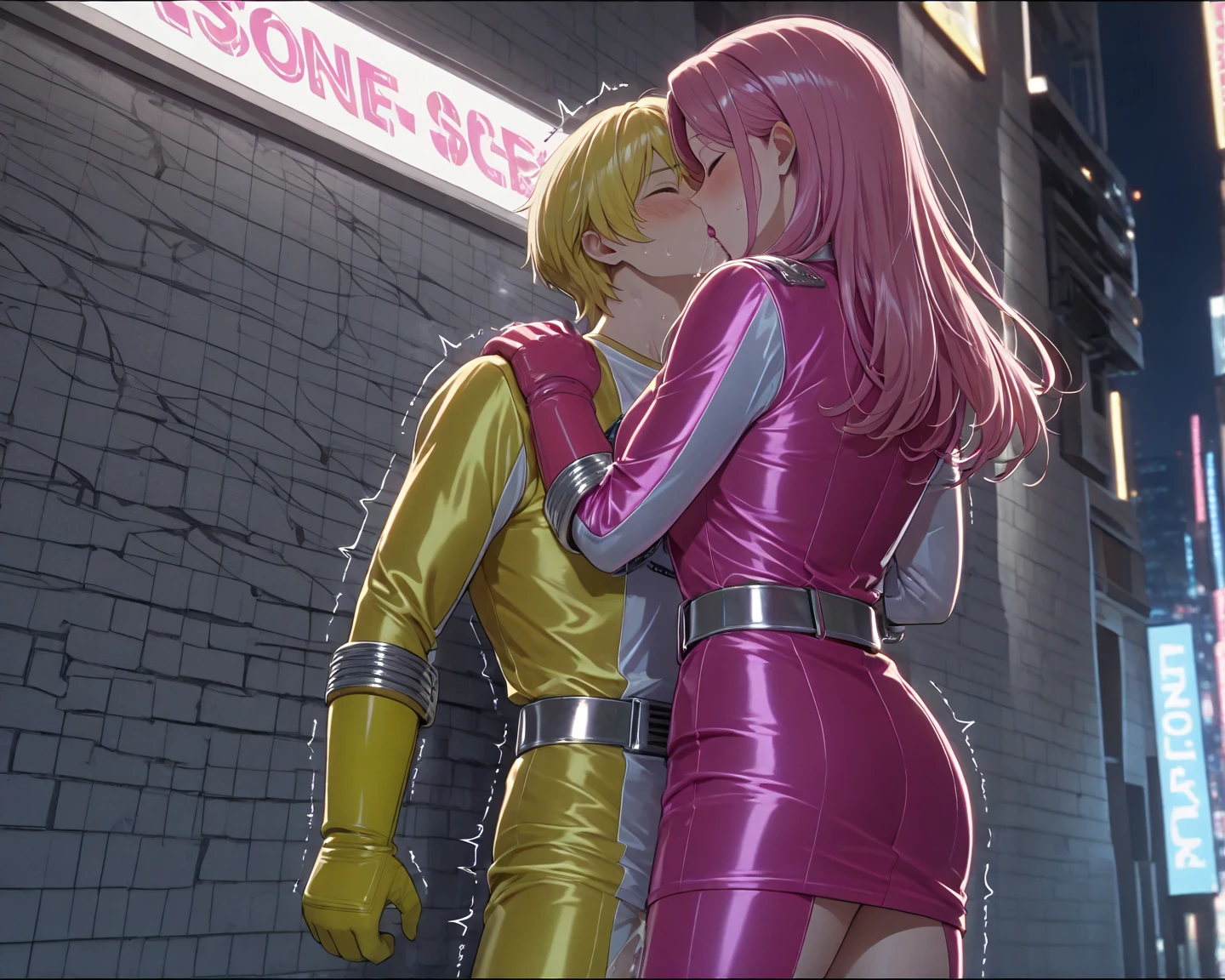 (The 8k quality, Ultra-high resolution quality, Ultra high definition, Photorealistic, Best Quality):1.5, (master piece):1.4, (camera angle from oblique below):1.2, (inside the Gundam's cockpit, depiction of super cumm climax scene in hard intercourse, mmf threesome, double penetration):2.5, (nsfw, 2 naked tall men, intercourse with 2 tall naked muscular men, threesome, double penetration, 1 slender adult Lacus Clyne, hetero, doggystyle sex, (Lacus Clyne hugged violently from behind by 1 tall naked muscular man with standing on the knees, cowgirlposition, woman on top, vaginal, extreme super thick penis):2.0, ((beautifully shaped lacus clyne, (purple eyes:1.1), hair ornament, long hair, wave hair ornament, pink hair, ponytail open clothes vest uniform long sleeves purple sleeves purple kimono japanese clothes, slightly small breasts):3.0, extremely screaming, extremely exhausted expression, feeling super cumm face, closed super cumm eyes, flushd cheeks, medium build, medium hight, striding on huge black man's crotch with bending backward extremely, extreme sweaty skin all over):3.5,