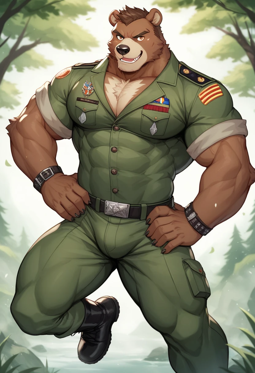 solamente, Hay un hombre, Cuerpo completo representado, solamente hombres, sexy, Sensual, Multiple firearms in the car, selva tropical, Large green armored vehicle, intercomunicador, antiparras, funda de hombro negra, tirantes negros, Heavy atmosphere, Campo de batalla con humo y bombardeos, Protege los alrededores con pistola, botas militar de cuero negros, Socks with camouflage pattern, Guantes verde oscuro, mega muscle, hiper musculoso, Apariencia masculina, Hombre maduro, Hermosos ojos rojos, guapo, solamente ropa interior, Camisa, Sin pantalones, beautiful muscles, Complejo y elegante, Pintura digital altamente detallada, Arte estilo anime, Art Station, Arte conceptual, Calidad superior, Obra maestra, ultra-high def, Antecedentes detallados, Figura realista, Hombre musculoso, barba, Muscle, volumetric illumination, Profundidad de campo, smooth and sharp focus, illustration, arte, camuflaje color estampado a rayas G string bikini, mordida de cuerda, Cabello negro en la cara, cabello corto, cabello negro, Muscle, ombligo, Muscle, masculino, gay, hiper musculoso, Enfoque masculino, macho musculoso, musculatura, Nalgas, Pectoral Muscles, Big Pectoral Muscles, thick quadriceps, Muslos, Moist body, calor y vapor que emana del cuerpo, sweating, empapado, entrepierna, Espalda grande, Looking back, Showing backwards, mostrando, clase alta, piel grasa brillante, piel grasa brillante, piel bronceada, foam buttocks, Estilo de perro, Tormenta que cae,