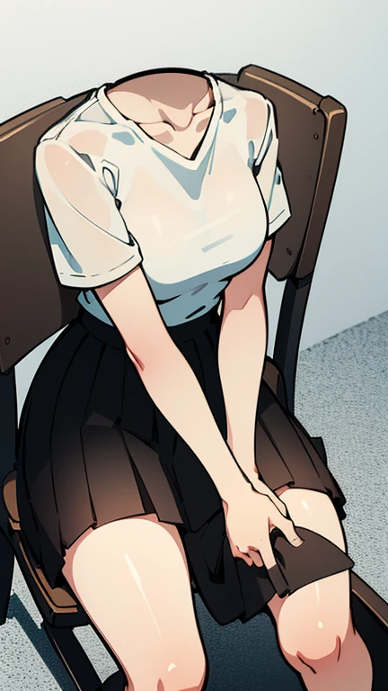 masterpiece, best quality, Kei Kishimoto, red eyes, red bennie, sitting full body on bed clenched fists hands on waist, strong abs