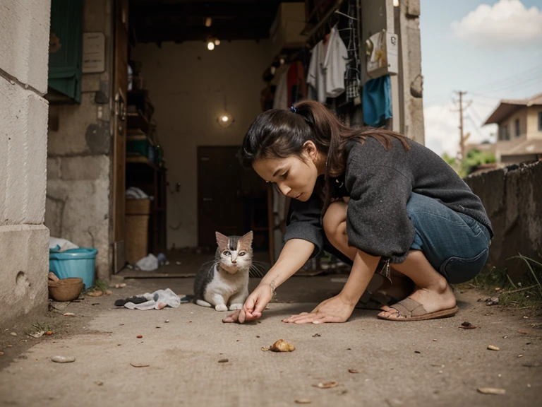 Poor stray cat