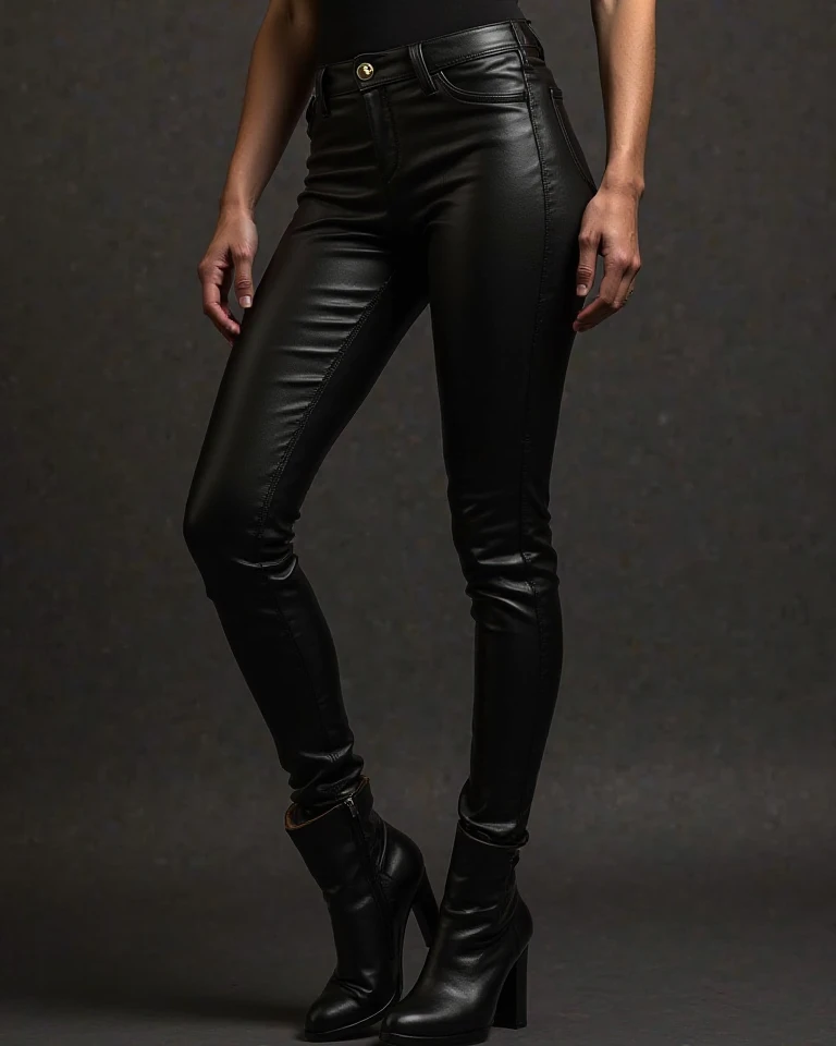 51 yo french woman, black pants, crinkled pants, artistic pose, shot from the front, knee up and open, attractive pose, asymmetrical hair style, black boots, voluminous sleeves, arm sleeves, very tall woman, leaning against the wall