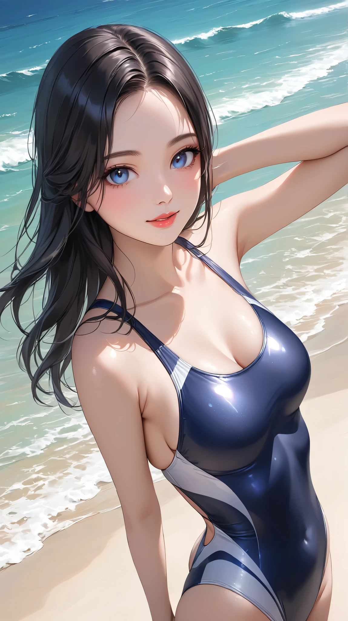 ((tabletop)), ((best qualityer)), (ultra detali), realistic styling, bathing, bonitas, 1 girl in, standing alone, Micro Bikini 00, ((gorgeous eyes)), large full , ssmile