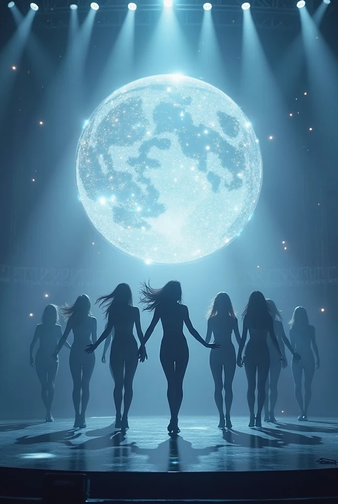 A serene and artistic representation of the international pop star Shakira, captured in a series of abstract, black and white nude silhouettes. The visual masterpiece is a celebration of the female form, inspired by the elegance and sensuality that Shakira exudes in her performances. The silhouettes are strategically positioned to mimic the flow of her iconic dance moves, with one outline emphasizing the arch of her back, another the graceful bend of her legs, and yet another showcasing the rhythmic sway of her hips. The background is a soft gradient of monochromatic tones, transitioning from a deep charcoal to a faint grey, reminiscent of a moonlit stage. The lighting is dramatic, casting long, sharp shadows that add depth and dynamism to the composition. Each silhouette is meticulously detailed, highlighting the curves and lines of her body, yet maintaining a sense of mystery and allure. The overall effect is a harmonious blend of motion and emotion, creating a visually stunning tribute to Shakira's artistry and beauty that is both tasteful and intriguing.colorful