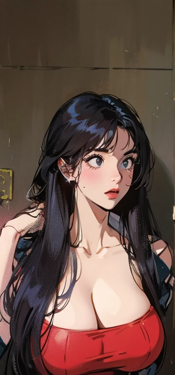 1girl, bust shot, detailed face, looking at viewer, detailed hair, curly hair, full lips, detailed eyes, intricate jewelry hat, blush, detailed skin, shoulder, drapped dress, sideboob, soft lighting, (realistic, photorealistic), masterpiece, highest quality, hazel eyes, black hair, earrings, parted lips, smile, art nouveau,