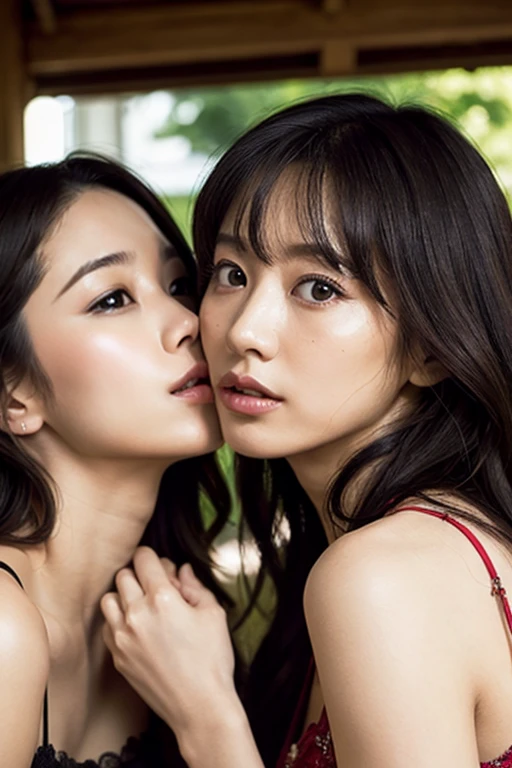 masterpiece, Female 4, dynamic, K-Pop Idols, Promotional Photos, Raise your hand, shout, kiss, Bring your face closer, Downtown, Hustle, Striking eyes, Fine skin, Confident（lol）, Bird&#39;s-eye view, squint, squint, squint, High resolution, Professional photos, Street Corner, share, pink, See-through bra, String Bikini, Spotlight, Rock singer, Rainbow Hair,, belly button, Straight hair, Put your hands in your pockets, Headphones, Long Hair, tattoo