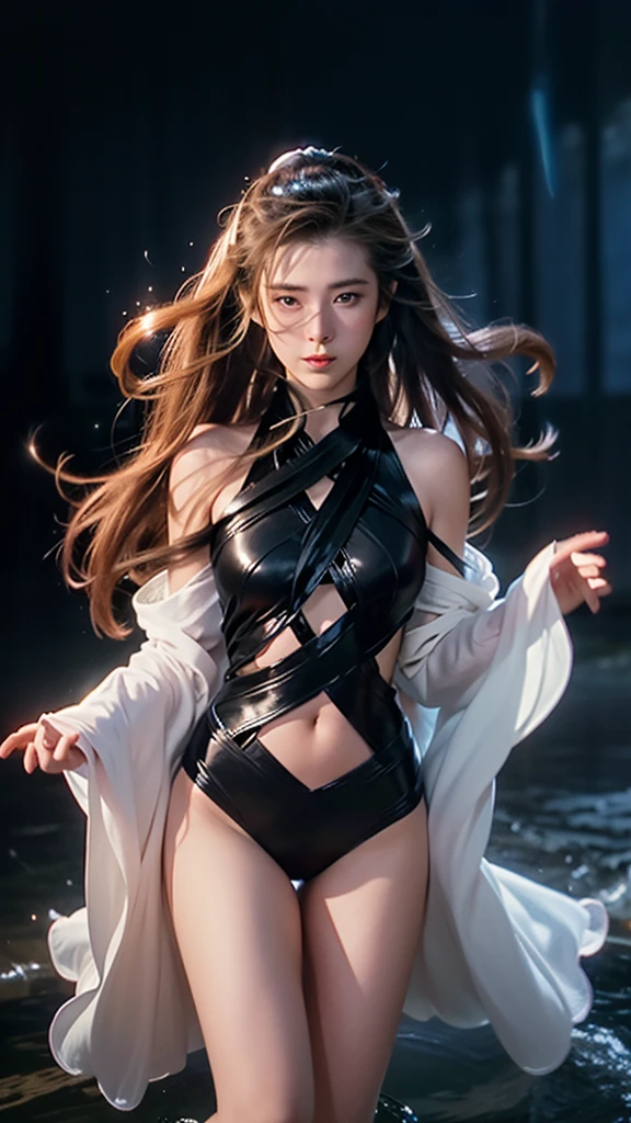 absurd res, high res, (masterpiece:1.4), ultra-detailed, 1girl, from above, space, floating