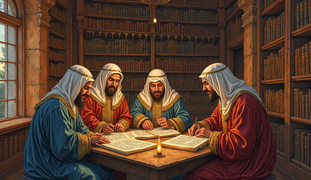 Old arabic doctors discussion 
