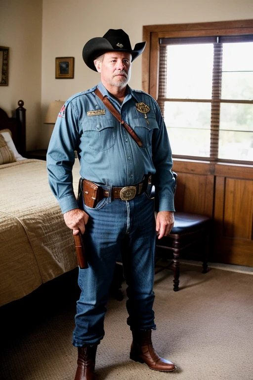 score_9,score_8_up,score_7_up,55yo,male focus,(manly:1.2),belly,chubby,zPDXL,veins,looking at viewer,sunlight,<lora:last-000001:0.3>,sdxlmen,<lora:Chp_Uniform:0.95>,chp_uniform,boots,stubble,police chief,bage,beard,straight-arm salute,old man,indoors,necktie,