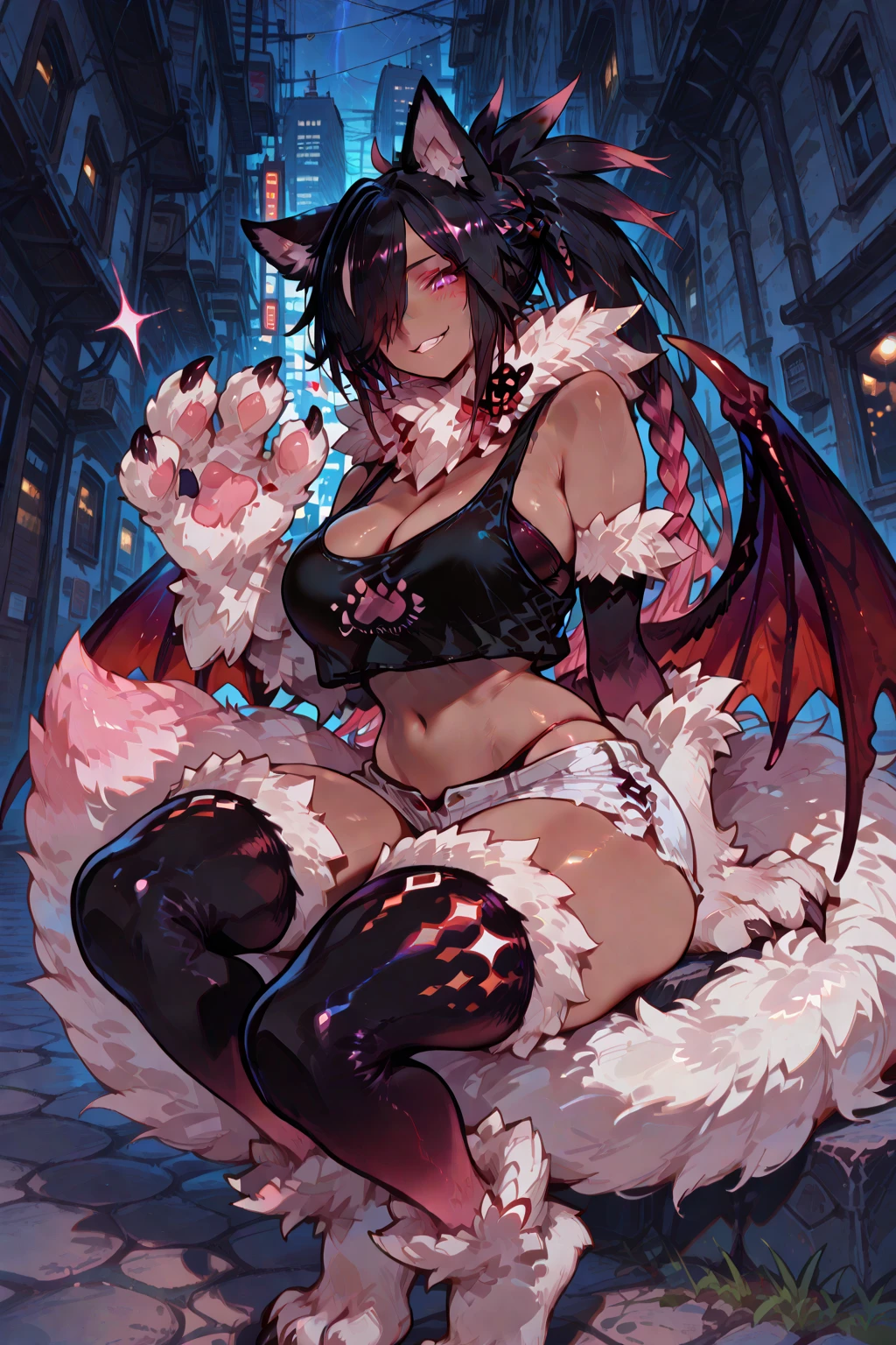 18 year old girl, +++(slutty and spicy girl),piel negra con azul, arabe,(falda arabe) furry, arte peludo, zorra, cuerpo completo, espalda descubierta, dando la espalda, viendo al espectador por arriba de su hombro,((lolli)) vestimenta de bruja, aura maligna, alas de dragon, cuerpo con escamas y plumas, bola de energia, lanzando hechizo hechizera, ojos de maldad rojos, cara enojadas,hechizo maligno, aura negra, pose en cuatro, cadera elevada, culo parado, cola arriba,labio de camello en la entrepierna
Sus ojos son grandes y expresivos, Resplendent irises of blue and purple, fondo cosmico, fondo espacial alucinante