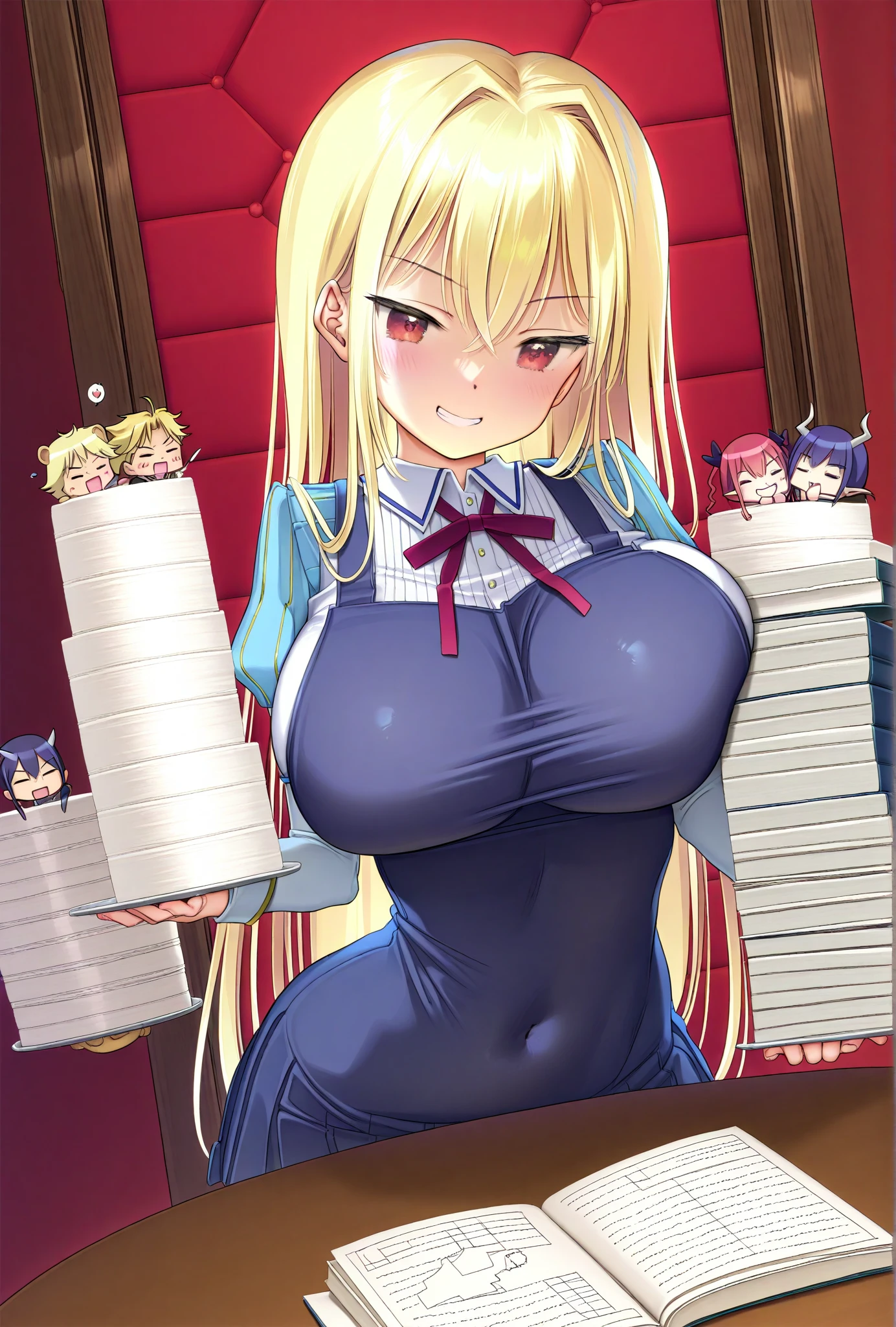 real face 、Highly detailed CG Unity 、8K、 wallpaper, detailed background, 1 girl, perfect anatomy, highest quality, looking at the viewer, nail, self-introduction,(ONE eye CLOSEd)、（grin） 、gaping, Unibube, Yellow sweater vest, dress shirt, Red string tie, school uniform,Green pleated mini skirt、black socks, low person,camel toe, moist lips, orange hair, ponytail、very long hair, clear eyes、Perfect face、big breasts, tight waist, arched back, nice hands, perfect hands, spoken heart, small head, nice angle,  line,light smile、Have a large bouquet