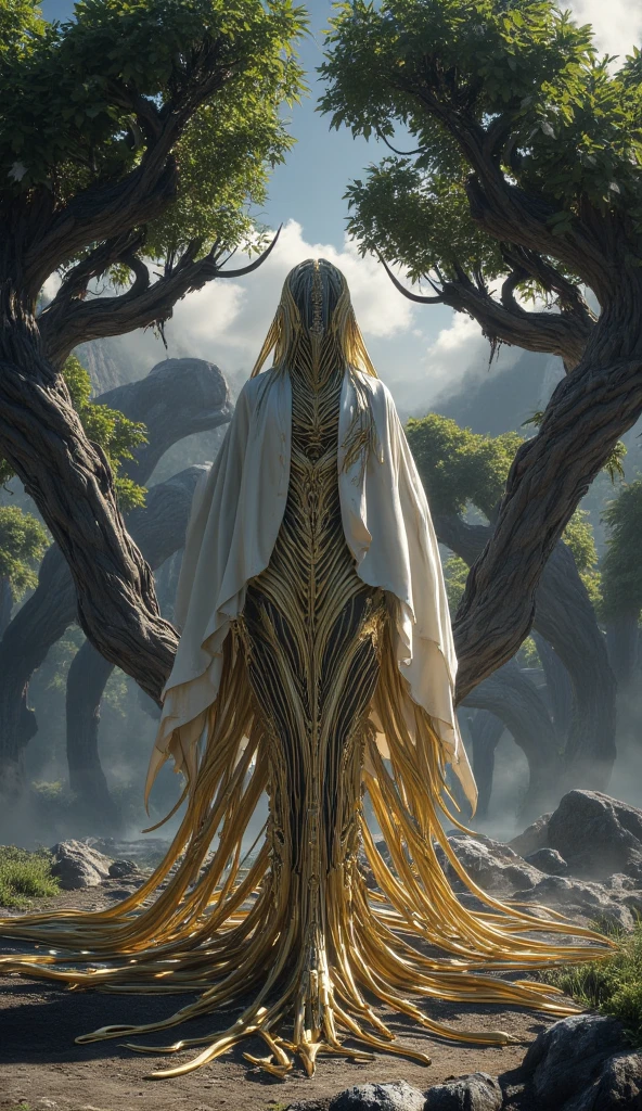 a tree made of flesh with hands instead of limbs and fingers instead of branches, nightmare hellscape